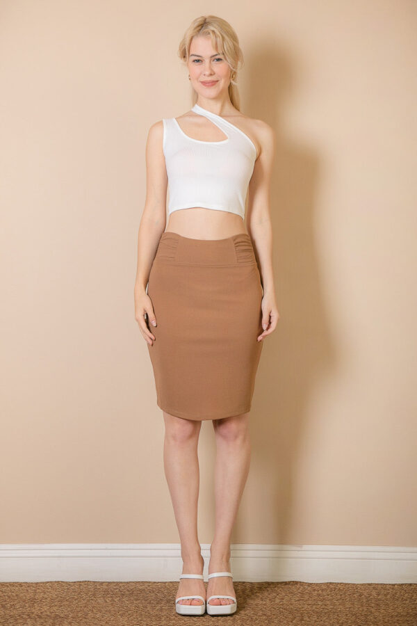 High Waist Ruched Slit Back Pencil Skirt (CAPELLA) - Image 10