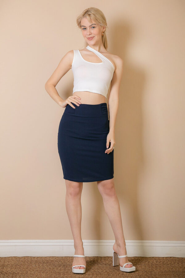 High Waist Ruched Slit Back Pencil Skirt (CAPELLA) - Image 20