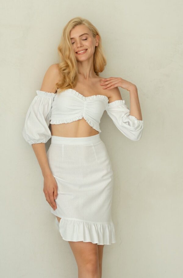 Alba straight skirt with ruffles - Image 4