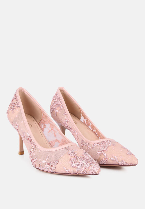 reunion lace mid heel pumps - Image 2