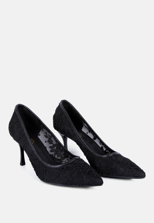 reunion lace mid heel pumps - Image 7