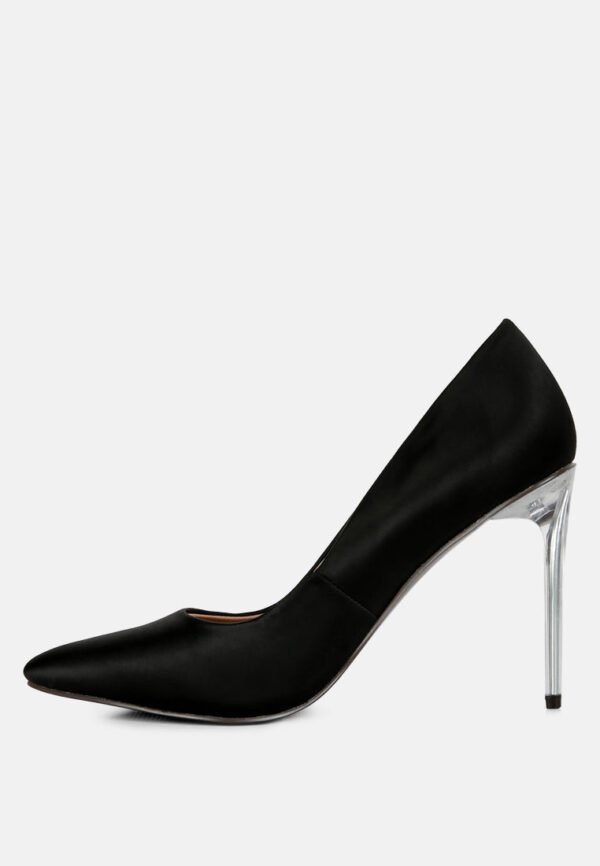 stakes clear high heel satin pump heels - Image 11