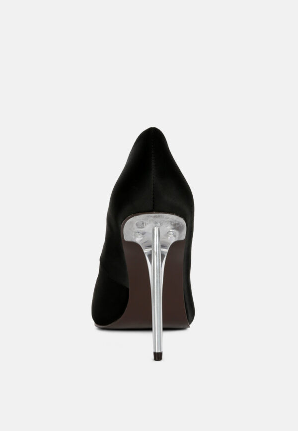 stakes clear high heel satin pump heels - Image 12