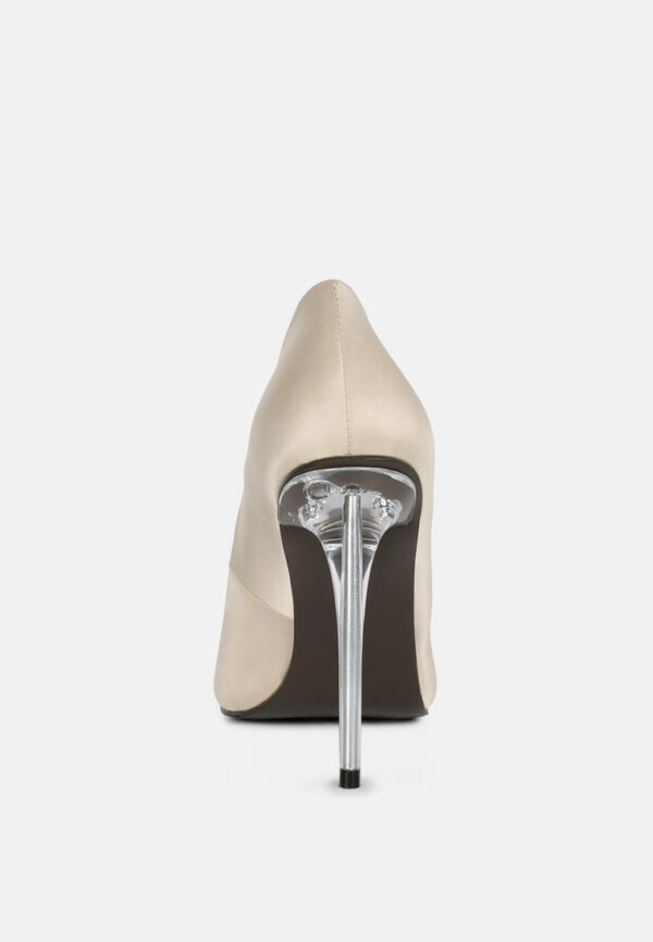 stakes clear high heel satin pump heels - Image 5